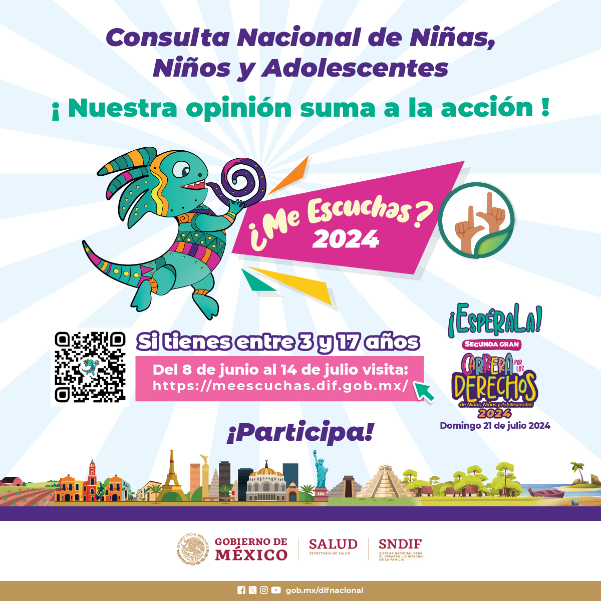 Consulta nacional de niñas, niños y adolescentes ¡Nuestra opinión suma a la acción! ¿Me escuchas? 2024 ¡Participa!